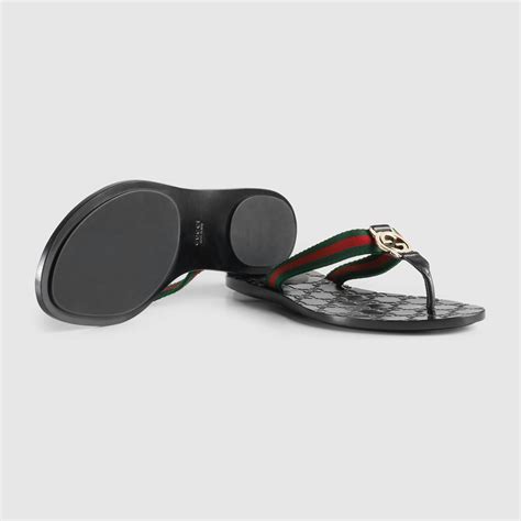 gucci women's gg web thong sandals|gucci transparent sandals.